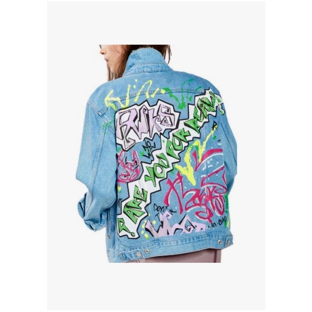 Topshop graffiti denim jacket